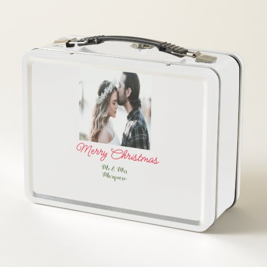 Lunch Box Joyeux Noël couple photo ajouter nom heureux vacan (Dos)