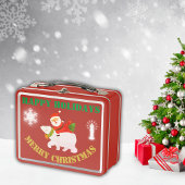 Lunch Box Joyeux Noël moderne en rouge |
