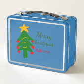 Lunch Box Joyeux Noël rouge vert Noël ajouter le nom (Dos)