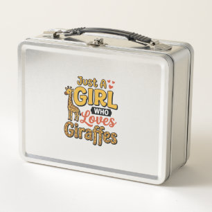 Lunch Box Juste Une Fille Qui Aime Les Girafes Vintage Vecto