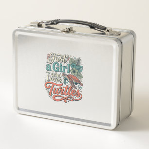 Lunch Box Juste une fille qui aime les tortues Vintage conce