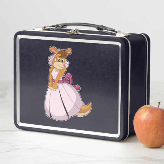 Lunch Box Kangaroo comme mariée avec robe Mariage (En situation)