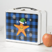Lunch Box Kawaii Xmas Starfish sur Blue Buffalo Motif (En situation)