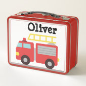 Lunch Box Kid's Red Fire Truck Name (Dos)