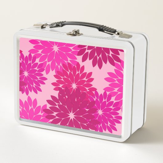 Lunch Box Kimono floral moderne Imprimer, rose, fuchsia et v (Devant)