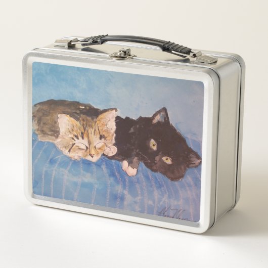 Lunch Box Kitten confort Maureen Girard Stripes Bleu (Devant)