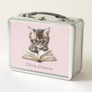 Lunch Box Kitten Intelligente avec Lunettes Personnalisé