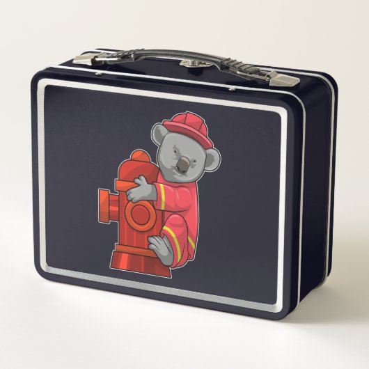 Lunch Box Koala as Firefighter with Fire hydrant (Dos)