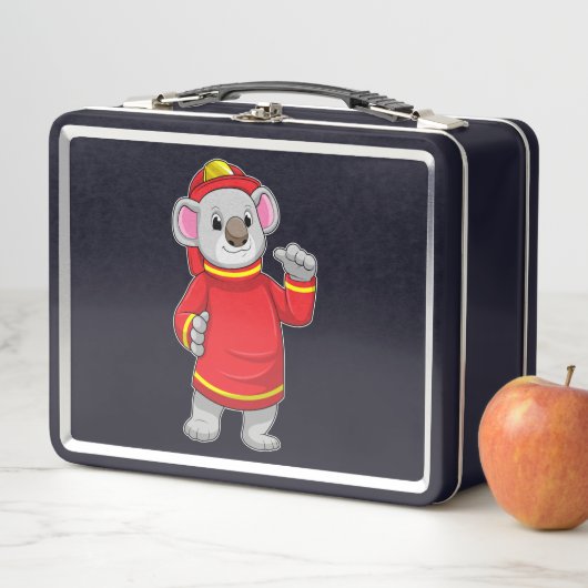 Lunch Box Koala as Firefighter with Helmet (En situation)