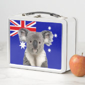 Lunch Box Koala avec fond de drapeau australien (En situation)