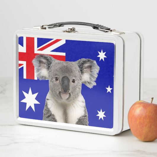 Lunch Box Koala avec fond de drapeau australien (En situation)