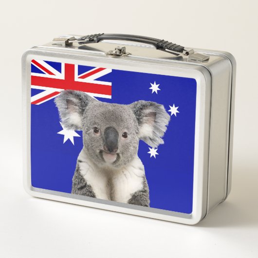 Lunch Box Koala avec l'Arrière - plan du drapeau australien (Devant)