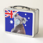 Lunch Box Koala soufflant un bubble gum bleu Drapeau Austral (Dos)
