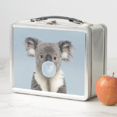 Lunch Box Koala souffle une gomme à bulle bleue (En situation)