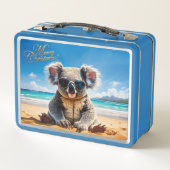 Lunch Box Koala sur une plage de sable Joyeux Noël (Dos)
