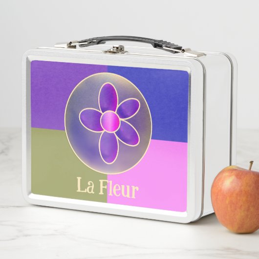 Lunch Box La Fleur Retro Fleur Purple Rose Chaud (En situation)