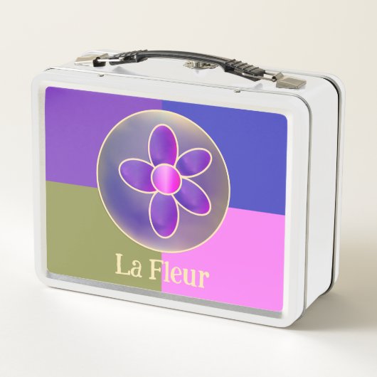 Lunch Box La Fleur Retro Fleur Purple Rose Chaud (Dos)