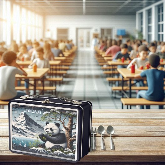 Lunch Box La tache isolée de Panda : Contentement du bambou