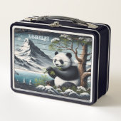 Lunch Box La tache isolée de Panda : Contentement du bambou (Devant)