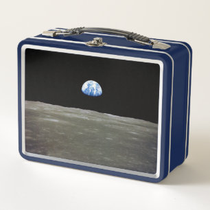 Lunch Box La Terre de Lune dans l'espace noir