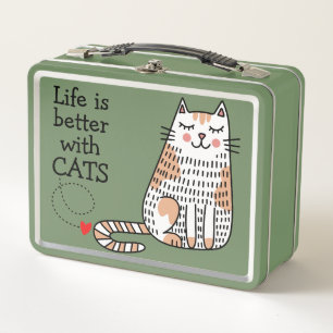Lunch Box La vie est meilleure avec des chats Doodle