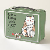 Lunch Box La Vie Est Meilleure Avec Les Chats Doodle (Dos)