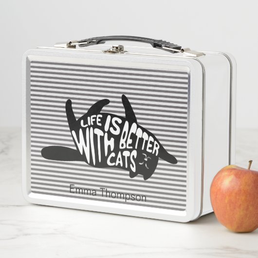 Lunch Box La vie est meilleure avec les chats | Typographie (En situation)