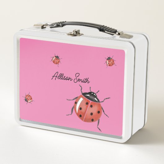 Lunch Box Ladybug rose mou (Devant)