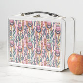 Lunch Box Lamas sur le motif de rayures (En situation)