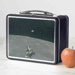 Lunch Box Lander lunaire Apollo et lever de terre sur la lun