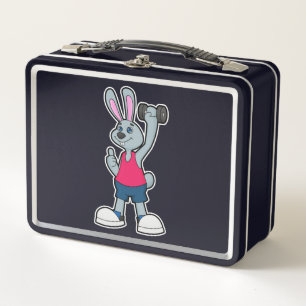 Lunch Box Lapin à la gym avec haltère