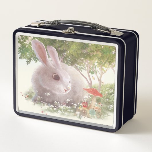 Lunch Box Lapin avec Fleurs (Devant)