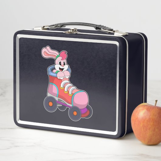Lunch Box Lapin comme Patineur Inline avec Patins Inline (En situation)