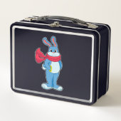 Lunch Box Lapin en hiver avec Écharpe (Devant)