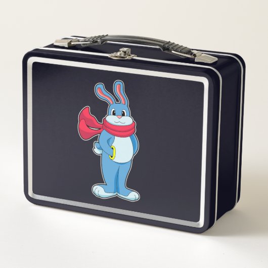 Lunch Box Lapin en hiver avec Écharpe (Devant)