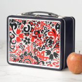Lunch Box L'art populaire ukrainien motif floral abstact  (En situation)