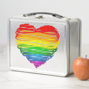 Lunch Box Le cœur arc-en-ciel de SlipperyJoe griffonné tourb