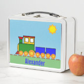 Lunch Box Le nom du garçon avec le train (En situation)