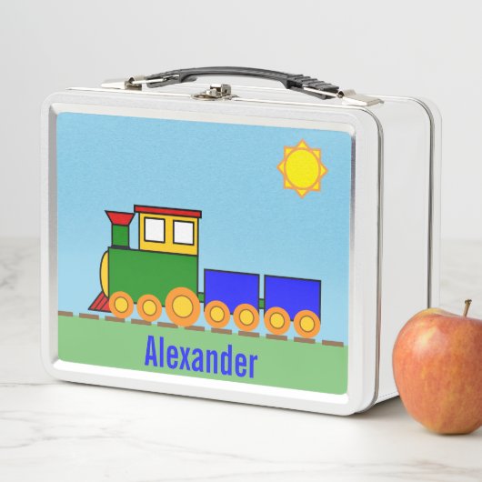 Lunch Box Le nom du garçon avec le train (En situation)
