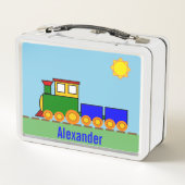 Lunch Box Le nom du garçon avec le train (Dos)