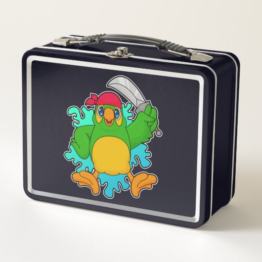 Lunch Box Le perroquet comme pirate avec épée (Devant)