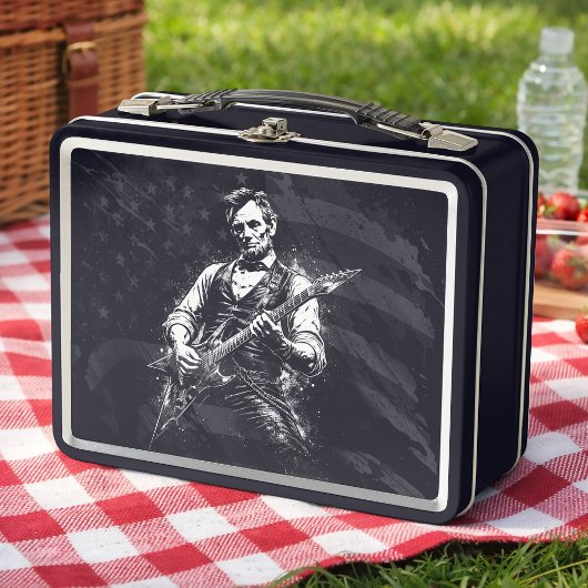 Lunch Box Le président Abraham Lincoln jouant de la guitare
