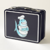 Lunch Box Le requin comme chef avec tablier de Cuisine (Dos)