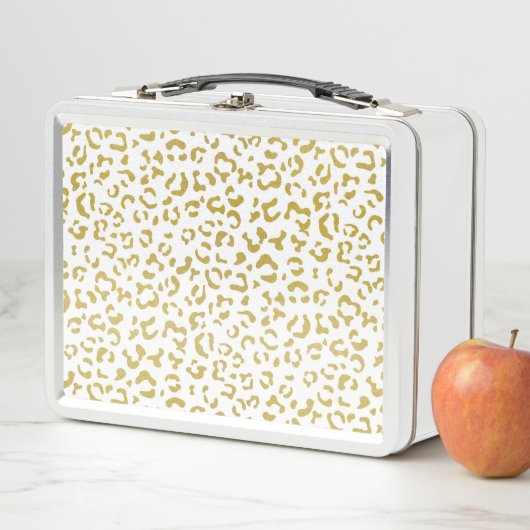 Lunch Box Leopard d'or, Parties scintillant d'or, Empreinte (En situation)