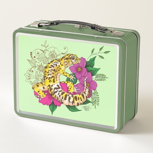 Lunch Box Léopard jaune Gecko Vert (Dos)