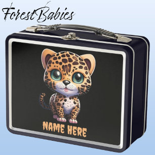 Lunch Box Leopard Kitten Jungle Safari animal Kitty Chat