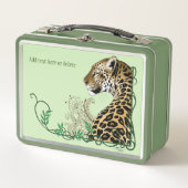 Lunch Box Leopard Wild Cat Green Henna (Devant)
