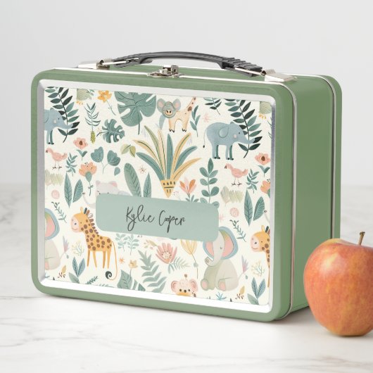 Lunch Box Les Animaux De La Jungle Pastels Retour À L'École (En situation)