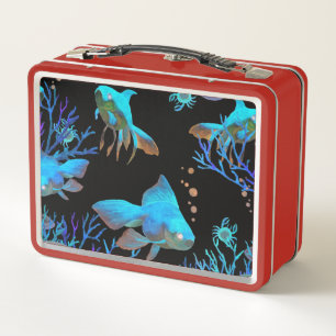 Lunch Box Les animaux marins en jeu parmi le corail et les a