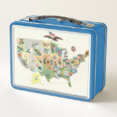 Lunch Box Les Etats-Unis fleurissent la carte - notre (Dos)